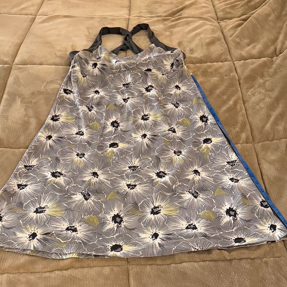 Patagonia Women's Floral Midi Dress in Black, Gray, and Yellow